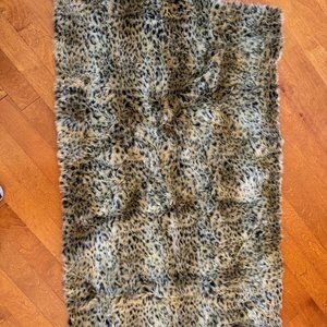 Faux Fur Jaguar Print Throw Rug